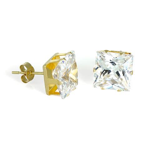 9ct gold stud earrings 8mm.